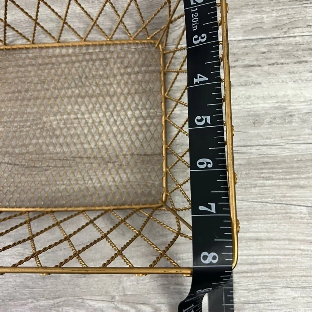 Metallic Bronze Wire Organizer Storage Basket